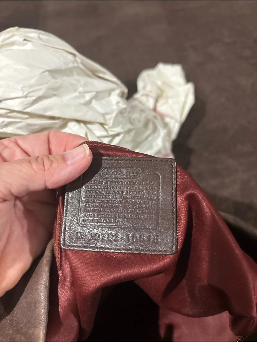Coach Dark Brown Leather Hobo with Brass Hardware